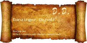 Danzinger Dezső névjegykártya